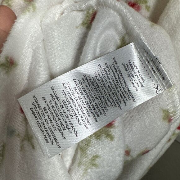 Lauren Ralph Lauren Floral Pajama Top Polar Flece Collared button up Size XL - Picture 12 of 14